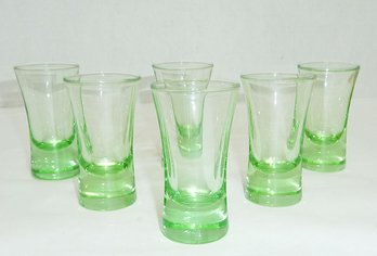 Vaseline Glass 6 Shot Glasses, GLOWING