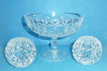 Waterford Crystal LOT, Bowl, Candleticks