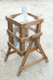 Glass 5 Gallon  Water Jug, Wooden Case