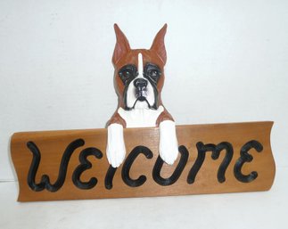 Boxer Dog WELCOME Sign Signed
