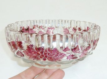 Westmoreland Crystal Bowl Ruby Decorated