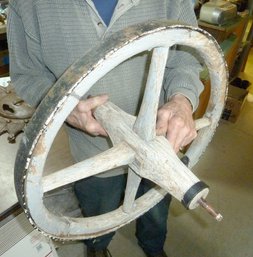 Vintage Wooden Wheel Barrow WHEEL
