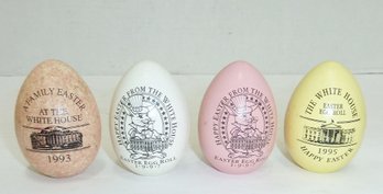 4 White House Wooden Eggs, President Clinton