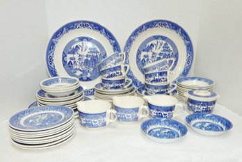 Vintage Blue Willow Dishes LOT