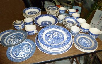 Vintage Blue Willow Dish LOT, Tableware