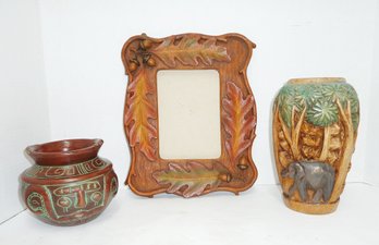 Mixed Wood & Pottery LOT