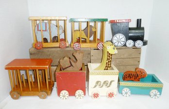 Vintage Wooden Circus Zoo Train