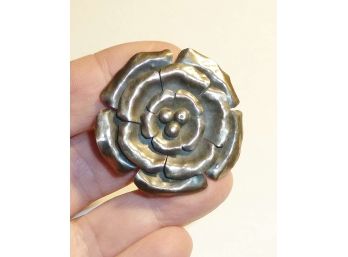 Sterling Large Flower Pin
