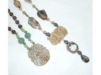 PAIR Stone Necklaces