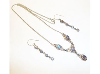 Opal Moonstone 925 Necklace & Ears