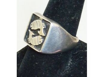 925 Pisces Mens Ring Size 9.50