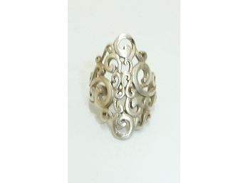 Sterling Long Scrolled Ring