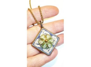 Antique Mosaic Pendant Necklace