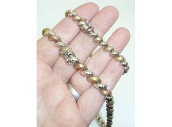 Tri-Color Necklace & Bracelet 925 Italy
