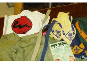 Vintage Boy Scout LOT, Book, Shirt, Scarves LOT