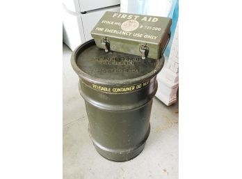 Military Metal Keg, First Aid Box