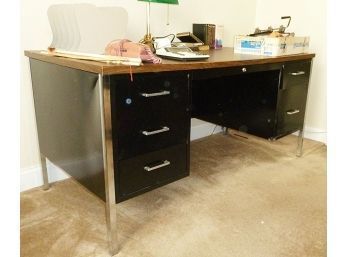 Vintage Black Metal Desk