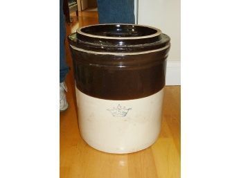 Antique 5 Gal Crock With Cover