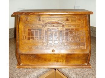 Wood Bread Box Carved Decoration