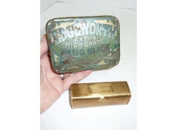 Vintage Tobacco Tin, Brass Box