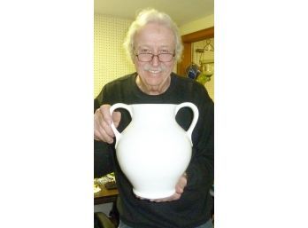 Large White Pottery Vase