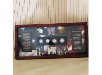 Framed Decommissioned Iraqi Coins In A Frame