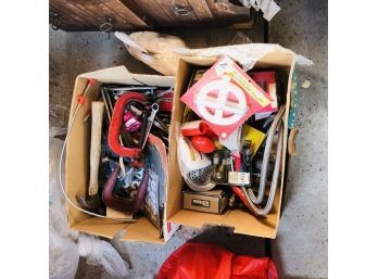 Two Boxes Of Various Parts And Tools