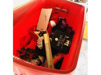 Bin Of Assorted Christmas Decorative Items