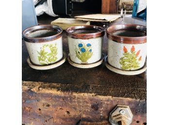 Vintage Takahashi Herb Pots - Set Of Three