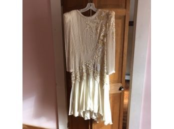 Vintage Alyce Designs Beaded Silk Dress