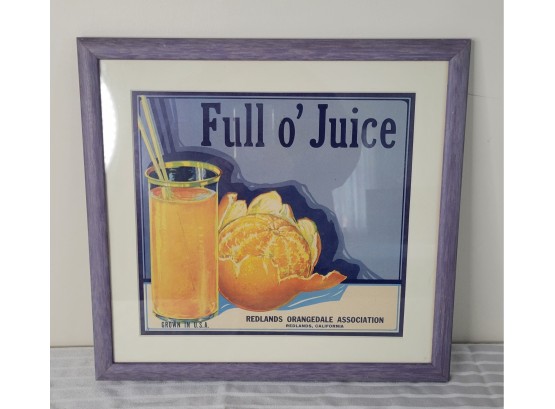 Full O' Juice Framed Citrus Label (Living Room)