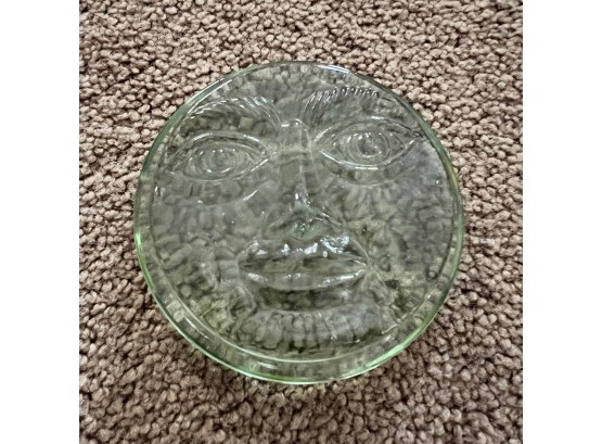 Glass Paperweight With Face (Living Room)