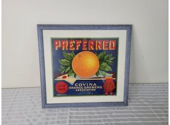 Preferred Orange Juice Framed Citrus Label (Living Room)