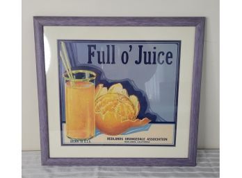 Full O' Juice Framed Citrus Label (Living Room)