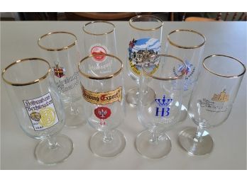 Set Of 8 German Beer Glasses