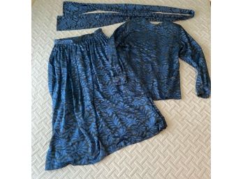 Evan-picone Women's 3 Piece Skirt Set Blue And Black Size 10/12