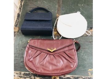 Vintage Etienne Aigner Leather Purse And Two Other Handbags