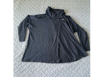 JM Collection Women's Black Turtleneck Buckle Cardigan Sweater Size 1X