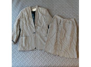 Vintage Lord & Taylor Women's Houndstooth Skirt Suit Size 12