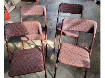 Set Of 4 Padded Folding Chairs