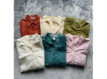 Paradox, Gloria Vanderbilt, Old Navy, Crossroads, Women's Lot Of 6 Button-down Collar Shirts