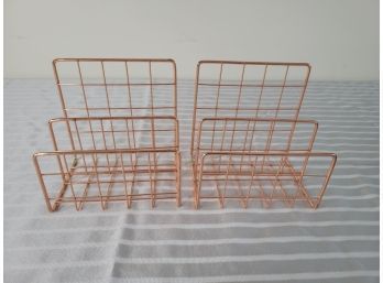 Set Of 2 Copper Tone Letter Sorters (Living Room)