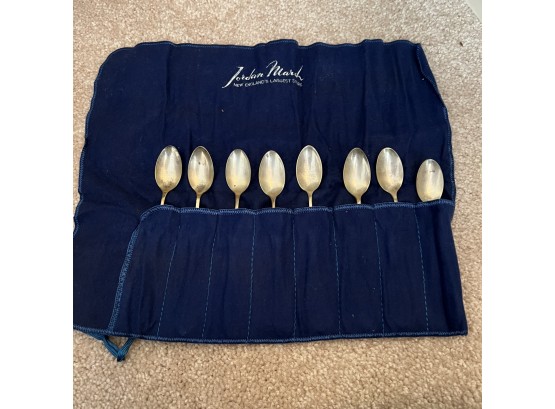 Sterling Silver Spoons In Soft Case - 8 Pieces (Living Room)