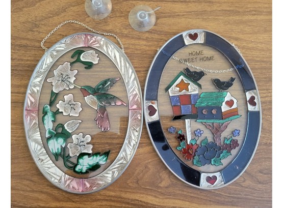 Set Of 2 Stain Glass Wall Hangings (Living Room)