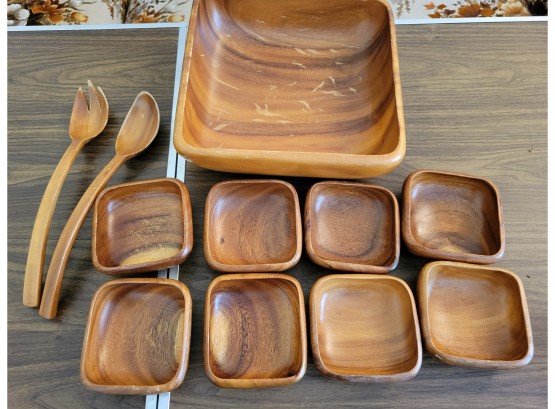 Wooden Salad And Bowl Set From Philippines (Living Room)