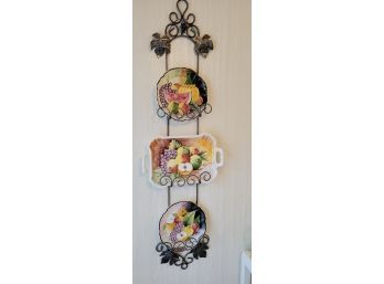 Metal Plate Hanger With Fruit Plates (Kitchen)