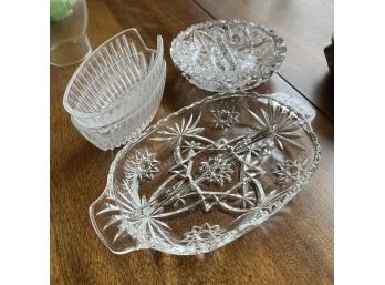 Cut Crystal Bowls And Platter (Living Room)