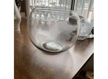 Etched Glass Bowl (Living Room)