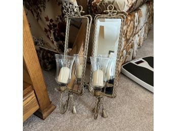 Decorative Mirror Back Wall Candle Sconces (Living Room)