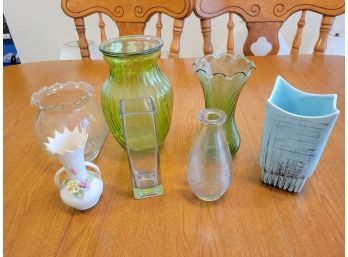 Porcelain And Glass Vase Lot (Kitchen)